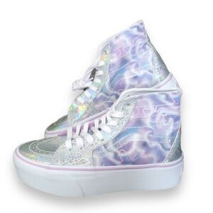 Vans Sk8 Hi Platform Butterfly Dreams Purple Metallic Silver Shoes Sneakers 9.5